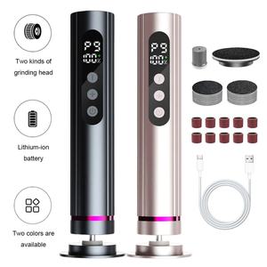 Lime à pieds électrique 2-en-1 avec logo personnalisé, 9 vitesses réglables, rechargeable par USB, pour le soin des pieds - Product Image 2