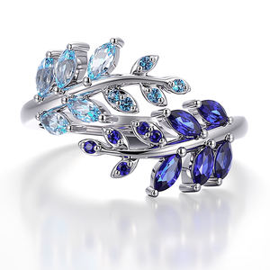 Trendy lab grown gemstones 18K 14K 10K <b>solid</b> white Gold handmade New Design fashion rings gold rings for women Daily Wear - Product Image 1