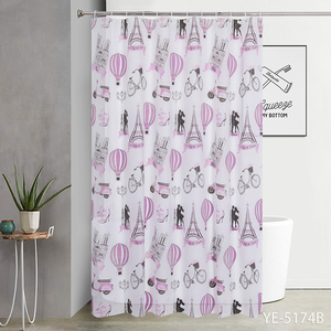Drap de bain bleu 3D pour salle de bain, ensemble de crochets artisanaux et personnalisés pour filles, <span class=keywords><strong>rideau</strong></span> de douche doublé de luxe - Product Image 3
