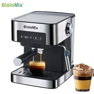 多功能一触式自动卡布奇诺拿铁咖啡最佳咖啡机浓缩咖啡家用水瓶咖啡酿酒器20Bar带蒸汽棒