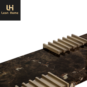 Table de couloir en acier inoxydable, <span class=keywords><strong>console</strong></span> montante en <span class=keywords><strong>marbre</strong></span> <span class=keywords><strong>noir</strong></span>, style moderne, pour salon, offre spéciale, - Product Image 4