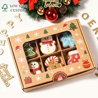 Boîte à biscuits de Noël personnalisée en kraft avec fenêtre transparente, emballage cadeau pour biscuits de Noël, pour cadeaux de boulangerie de Noël