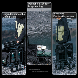 Nieuwe Bijgewerkte <span class=keywords><strong>Trolley</strong></span> Strandkar Wagon Achter Opening Dubbele Rem Utility Wagon Campingkar - Product Image 4