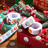 Usine directe 1 rouleau 500 étiquettes autocollantes adhésives personnalisées du père noël pour décorations de bagages cadeau de noël à gratter