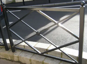 Barrière municipale extérieure en <span class=keywords><strong>fer</strong></span> forgé à <span class=keywords><strong>grille</strong></span> diamantée avec revêtement à haute teneur en zinc, antirouille - Product Image 6