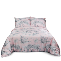 Drap de lit en tencel 4 pièces personnalisé respectueux de la peau Ensembles de literie de luxe en lyocell Housse de couette 3D Draps en microfibre Vente en gros
