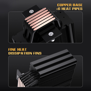 Lovingocool thiết kế mới argb màu <span class=keywords><strong>CPU</strong></span> làm mát không khí với 6 ống dẫn nhiệt nhôm tản nhiệt hỗ trợ AMD AM4 AM5 Intel LGA 1150 <span class=keywords><strong>1151</strong></span> - Product Image 5