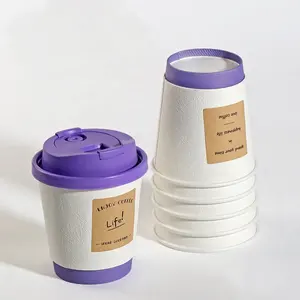 Đa speccoffee cốc giấy với bìa trà sữa cup 12ozwith Dome Nắp giá thấp của cốc giấy máy