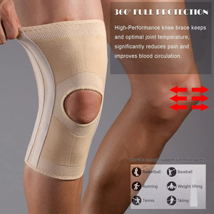 <span class=keywords><strong>Genouillère</strong></span> en nylon respirante à logo personnalisé, stabilisateur de ressort tricoté en 3D pour la <span class=keywords><strong>course</strong></span> et le soulagement des douleurs sportives - Product Image 5