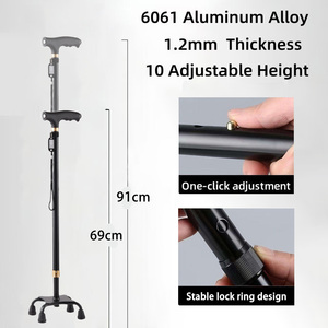 Vendita calda quattro corrimano luce angolare canne pieghevole stampella telescopica bastone da passeggio per adulti - Product Image 3