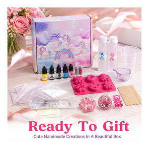 Kit Personalizado para Hacer Squishies de Silicona Líquida AB, Molde de Animales de Seis Cavidades, Pigmentos, Flocado, Brillo, Jeringa, Guantes, Manual - Product Image 5