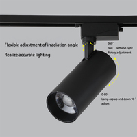 Projecteurs sur rail LED COB modernes en alliage d'aluminium, montés en surface, 220V, CRI 90, 3000lm, pour centres commerciaux et usage domestique