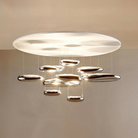 Plafonnier de salon Waterdrop, artistique et créatif, simple et unique, luminaire de restaurant en verre chromé électroplaqué