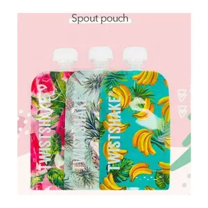 spout bag custom food grade packaging material with inner straw spout stand up pouch aluminum plastic bag