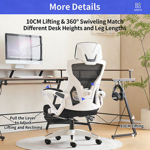 Chaise de bureau pivotante en maille respirante avec appui-tête réglable et siège en latex pour un confort optimal, mobilier de bureau à domicile, utilisation en salle de conférence - Product Image 4