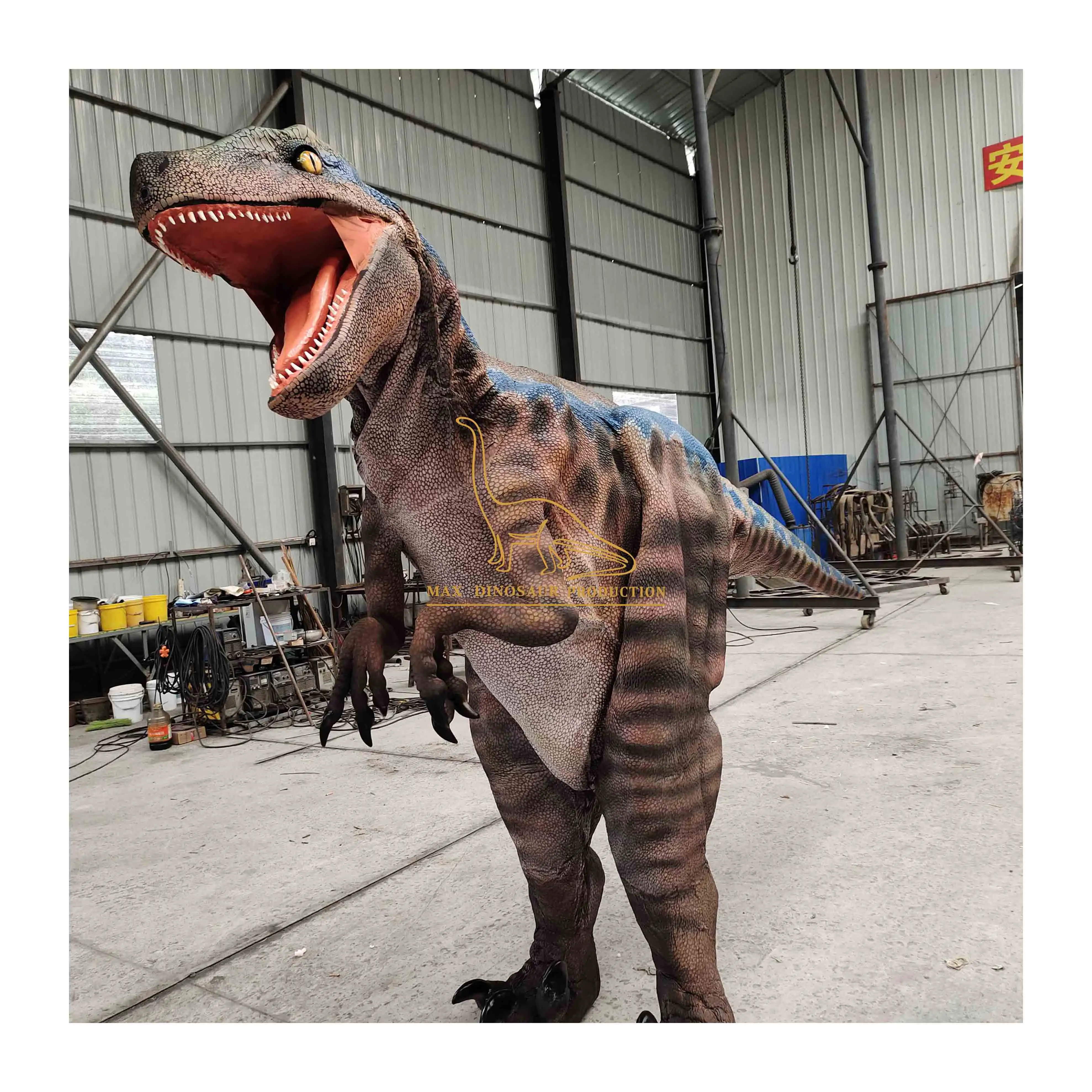 Jurassic công viên giải trí Velociraptor trang phục sống động như thật Đen Raptor trang phục