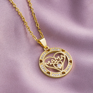 สร้อยคอจี้รูปหัวใจประดับเพชรซิร์โคเนีย ดีไซน์สวยหรู พร้อมตัวอักษรคำว่าแม่ เหมาะเป็นของขวัญวันแม่ - Product Image 6