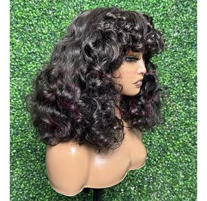 Raw <span class=keywords><strong>Vietnam</strong></span> Hai 100% pelucas de cabello humano atadas a mano 10 pulgadas longitud corta Jerry rizado Color transparente - Product Image 3