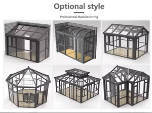<span class=keywords><strong>Solarium</strong></span> moderne modulaire préfabriqué quatre saisons en verre étanche, maison de soleil polygonale en aluminium creux pour extérieur résidentiel - Product Image 6