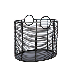 Forma ovale retrò robusto grande portarotolo cestello per legna da ardere in acciaio di stoccaggio cesto per il campeggio della fattoria - Product Image 5