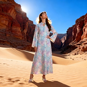 Wholesale Premium Luxury Hot Fix Rhinestones Polyester Evening Abaya <b>for</b> <b>Muslim</b> <b>Women</b> <b>Dress</b> - Product Image 4