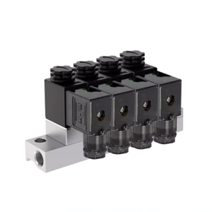 YXPC marka 0.8Mpa 1/8 inç 0.8Mpa NC 2-way 4 istasyonları alüminyum hava Solenoid manifoldu vana 12v 24v iki yönlü manifoldu vanalar - Product Image 1