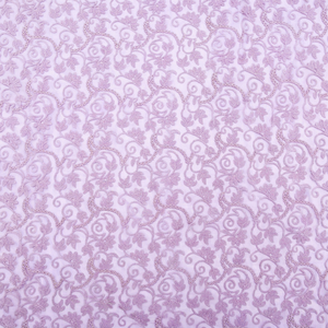 Tissu en dentelle florale lavande, tissé jacquard, 100% polyester, très léger - Product Image 1