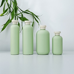 Eco-friendly Green HDPE 200ml 300ml 400ml 500ml Soft Cosmetic Packaging Body Lotion Plastic Squeeze Shampoo Bottle With Pump - Product Image 4