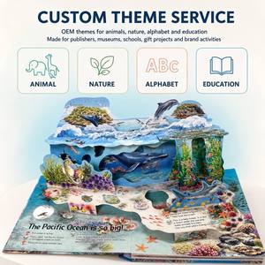 Livre <span class=keywords><strong>pop</strong></span>-up sonore 3D personnalisé, livre interactif pour enfants, imprimé en quadrichromie CMYK, thème océan pour enfants - Product Image 5