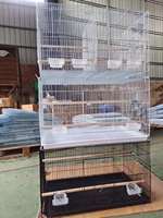 Cage en fer pliable grand format avec poignée pour perroquets et petits oiseaux, idéale pour l'élevage - Vente en gros