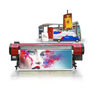 Fabricante Venta Directa 3,2 m ancho formato 2400dpi alta calidad lienzo vinilo pegatina Eco solvente Plotter impresora