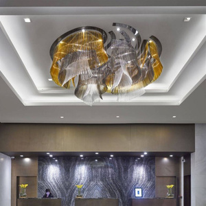 Lustre en verre de luxe AMJ, design floral, grand modèle suspendu, LED personnalisable en couleur/taille, dimmable, <span class=keywords><strong>50</strong></span> 000 heures - Product Image 4