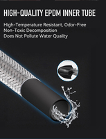 Tuyau d'extension flexible FANSKI en acier inoxydable tressé SUS 304 F1/2XM10X1 avec écrou mâle pour robinet de cuisine