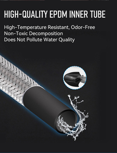 팬스키 재고 있음 SUS 304 스테인리스 스틸 브레이디드 수도꼭지 호스 F1/2XM10X1 수나사 연장 배관 호스 수도꼭지 공급 욕실용 - Product Image 6