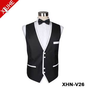 OEM ODM Fashion Suit <strong>Vest</strong> Woven Solid <strong>Black</strong> <strong>Mens</strong> Waistcoat Custom Leather Polyester <strong>Mens</strong> <strong>Vests</strong> - Product Image 3