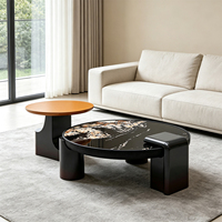Ensemble de tables basses en bois de style italien moderne et luxueux pour salon, table centrale pour canapé, table à thé, décoration de la maison