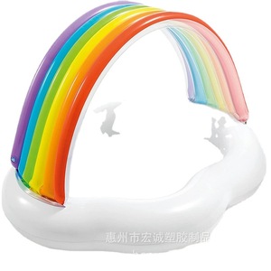 Piscine gonflable arc-en-ciel pour bébé, 37 pouces, PVC, pour jeux aquatiques en extérieur, pour enfants, usage domestique - Product Image 5