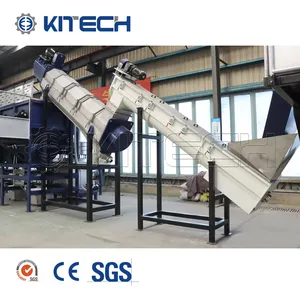 New technology PP PE film washing recycling crushing drying assembly line cold washing machine high speed dehydractor