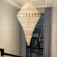 Lustre moderne Yuhuaqu de grande taille pour villa, salon, escalier, hôtel, lustres en cristal de luxe pour hall d'hôtel