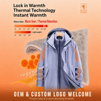 Veste 3 en 1 pour homme avec logo personnalisé, imperméable, coupe-vent, manteau d'hiver, doublure en sherpa amovible, capuche, veste de randonnée en plein air, veste hardshell pour homme