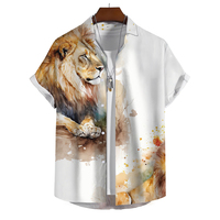 Chemise à Sublimation Fleurie Chemisier Respirant Luxe Tactique Motif Tigre Vêtements Oversize Chemise Hawaïenne Homme Manches Courtes