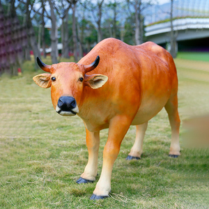 Soporte Oem resina granja vacas ganado a la venta/tamaño real amarillo ganado estatua Prop/fibra de vidrio 2M altura jardín ganado <span class=keywords><strong>escultura</strong></span> - Product Image 1