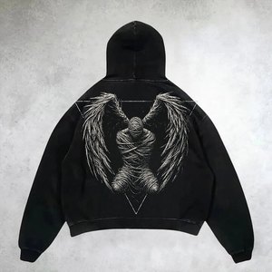 <span class=keywords><strong>Felpa</strong></span> Personalizzata 2025 Nuova Dipinta a Mano Stampata <span class=keywords><strong>Felpa</strong></span> da Uomo Popolare Oversize Hip-hop Y2k <span class=keywords><strong>K</strong></span> Pop con Cappuccio - Product Image 4