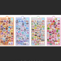 Pegatinas Decorativas 3D de Epoxi con Alto Brillo Transparente, Calcomanías en Relieve de Burbujas con Diseños de Dibujos Animados de Bosque, Oso, Pingüino y Frutas para Cuadernos, Tazas y Adornos