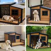 Nichoir pour chien en bois à imprimé animal personnalisé pour salon, tout temps, extérieur, imperméable et résistant au soleil