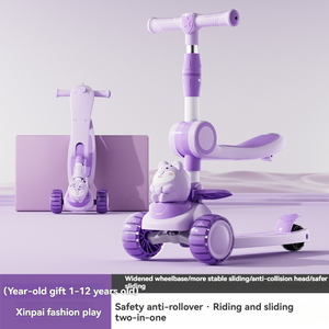 Scooter <span class=keywords><strong>Infantil</strong></span> de <span class=keywords><strong>3</strong></span> <span class=keywords><strong>Ruedas</strong></span>, Moderno y Lujoso, con Luces, Plegable, Juguete para Niños - Product Image 5