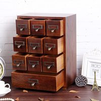 Commode d'apothicaire moderne en bois massif carte de catalogue petite armoire de rangement de thé vintage étagère Gadget organisateur de rangement optimal