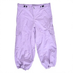 Pantalon de neige 100 % polyester imprimé, chauffant, isolé, imperméable, couleur lavande, avec plusieurs poches cargo, bas élastique et passants de ceinture, pour l'hiver - Product Image 1