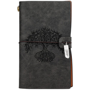 Agenda de oficina hecha a mano de cuero, cristal, <span class=keywords><strong>chacra</strong></span>, gris, para regalo - Product Image 6