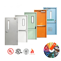 Puerta Cortafuego de Acero de Doble Hoja, Reforzada, Galvanizada, con Clasificación UL 10C, Resistente al Fuego Durante 180 Minutos, para Fábricas y Almacenes
